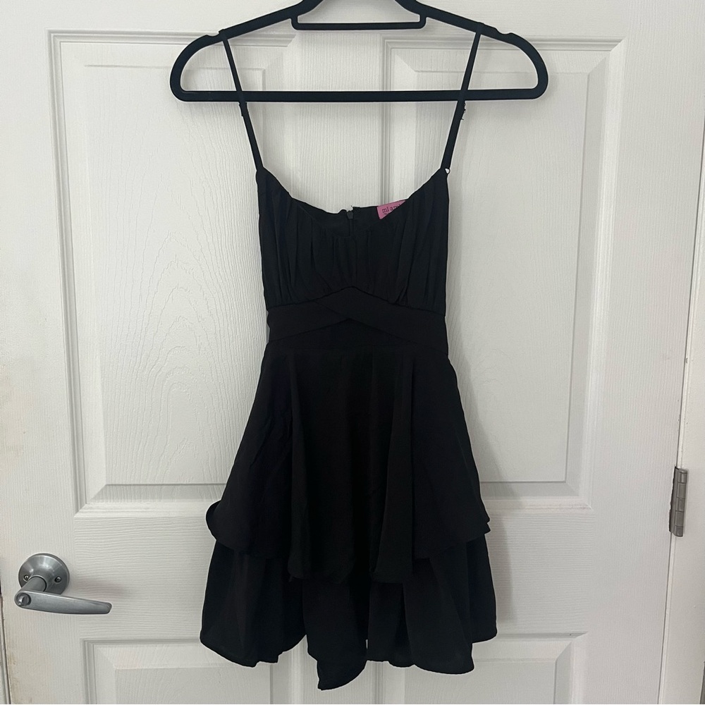 Black mini dress with shorts